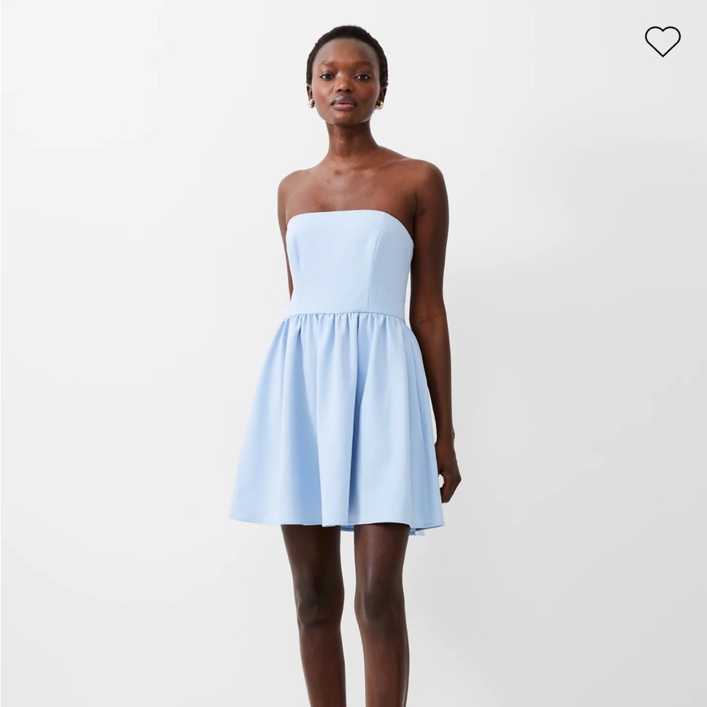 French Connection Cashmere Blue Whisper Strapless Peplum Dress Size 2